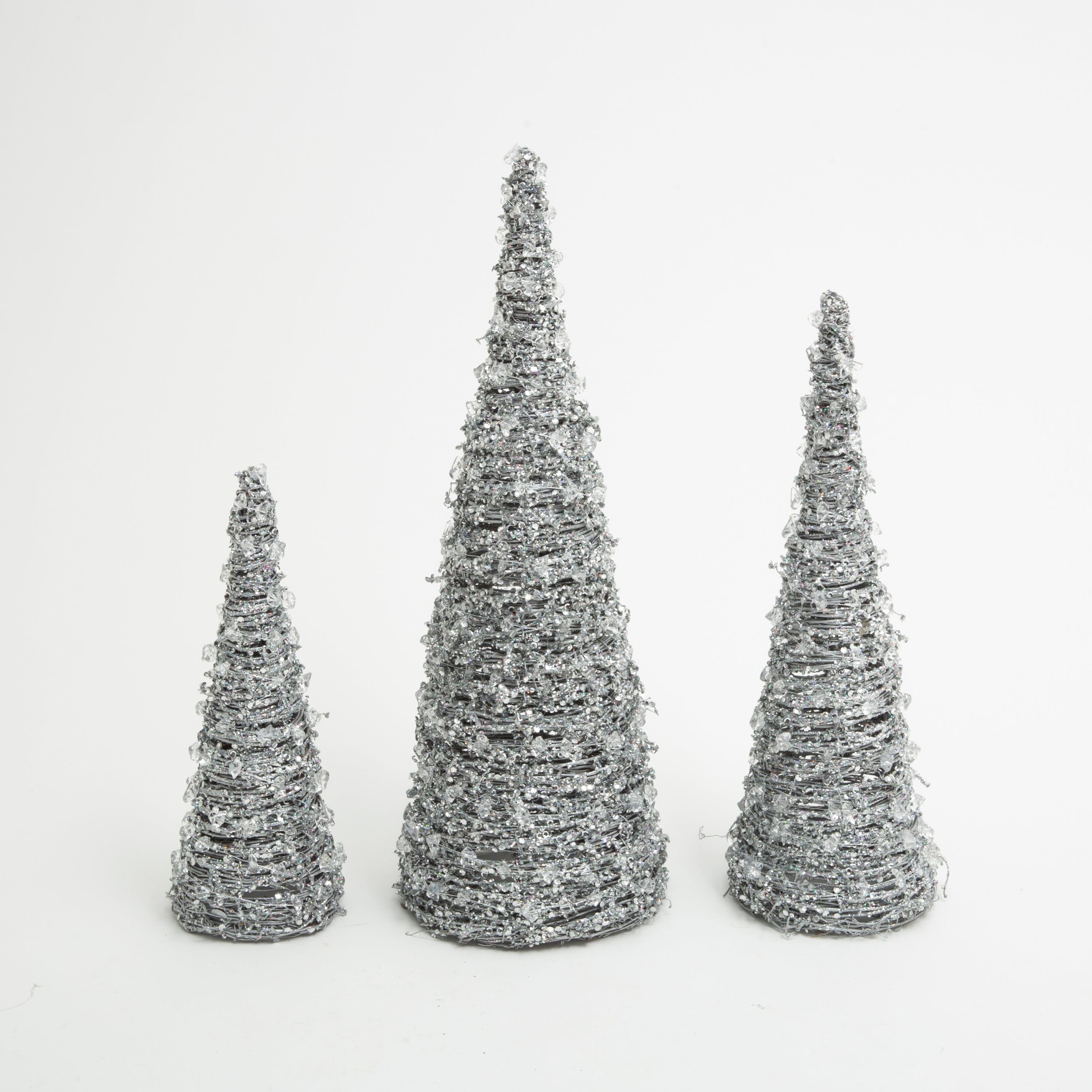Spirited Metal and Twig Cone Trees
